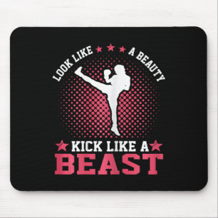 Kickboxing Girl - Look Like A Beauty Kick Like A B Mouse Mat