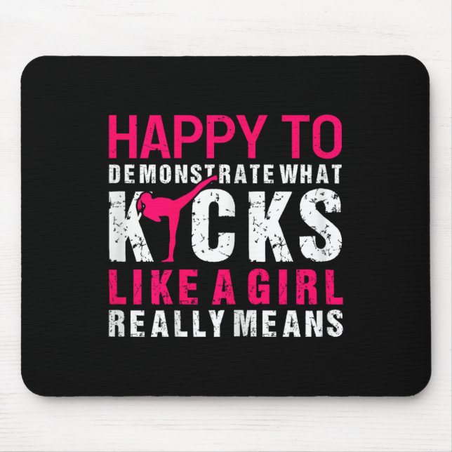 Kickboxing Girl  Mouse Mat (Front)