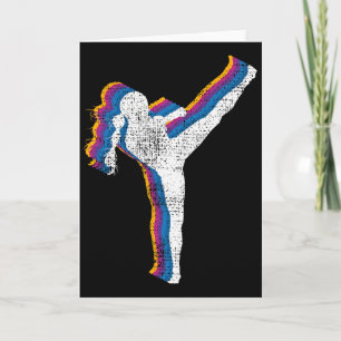 Kickboxing Girl Vintage Kickboxer Gift Card