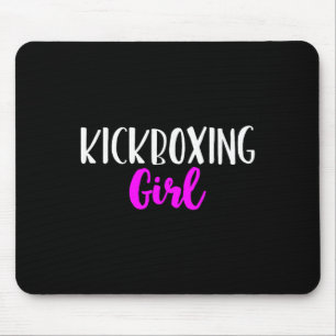 Kickboxing Girl Women Funny Kickbox Cute Gift Mouse Mat