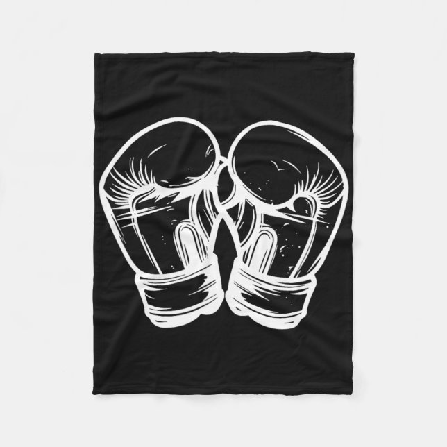 Kickboxing Gloves Drawing Taekwondo  Fleece Blanket (Front)