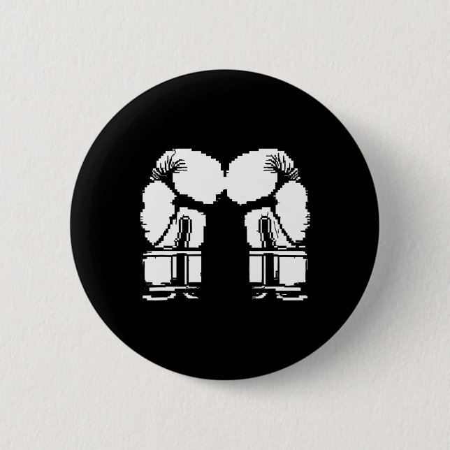 Kickboxing Gloves Pixel Art Sanda  6 Cm Round Badge (Front)