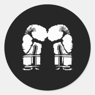 Kickboxing Gloves Pixel Art Sanda  Classic Round Sticker