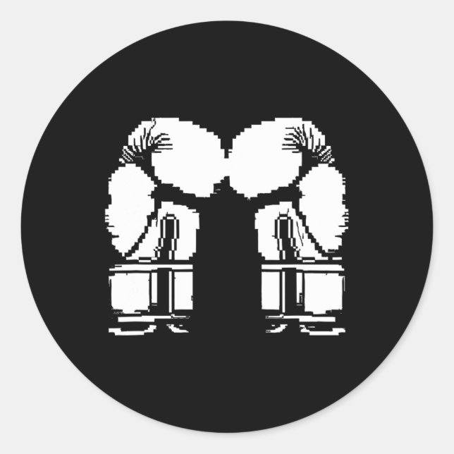 Kickboxing Gloves Pixel Art Sanda  Classic Round Sticker (Front)