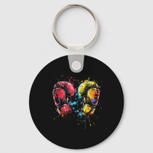 Kickboxing Gloves Splotch Martial Artist Key Ring