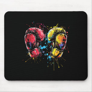 Kickboxing Gloves Splotch Martial Artist Mouse Mat