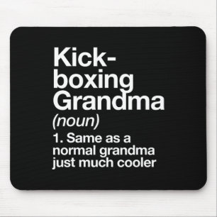 Kickboxing Grandma Definition Funny Sports Mouse Mat