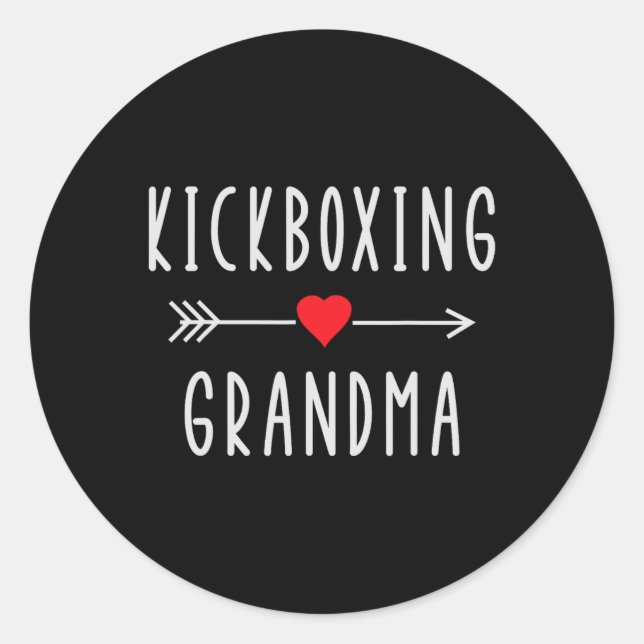 Kickboxing Grandma Proud Kickboxing Grandmother Mo Classic Round Sticker (Front)