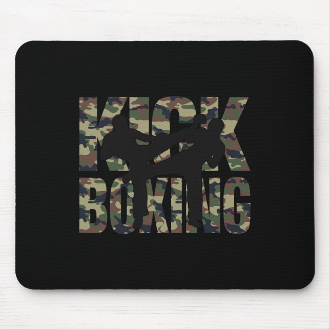 Kickboxing Grunge Design Fight Between Two Kickbox Mouse Mat (Front)