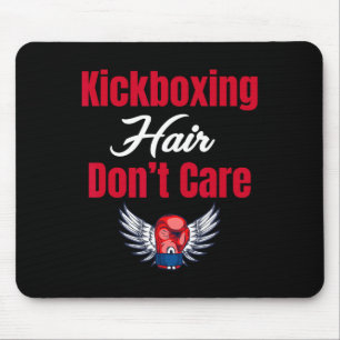 Kickboxing Hair Don't Care Funny Martial Arts Jiuj Mouse Mat