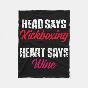 Kickboxing Heart Wine Kick Boxing Workout Fleece Blanket