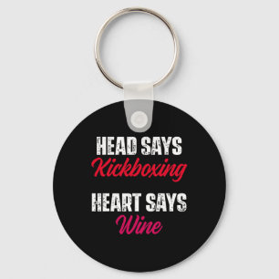 Kickboxing Heart Wine Kick Boxing Workout Key Ring