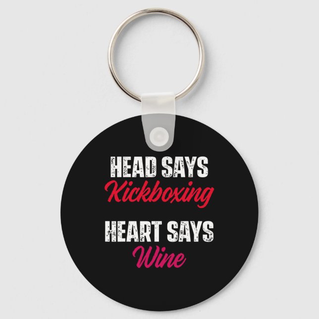 Kickboxing Heart Wine Kick Boxing Workout  Key Ring (Front)