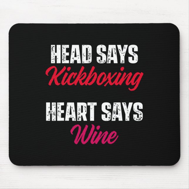 Kickboxing Heart Wine Kick Boxing Workout  Mouse Mat (Front)