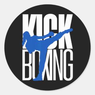Kickboxing Highkick Classic Round Sticker