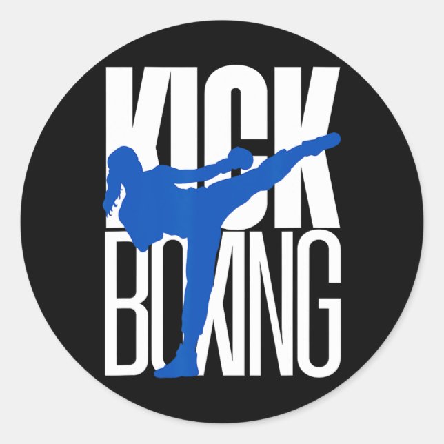 Kickboxing Highkick  Classic Round Sticker (Front)