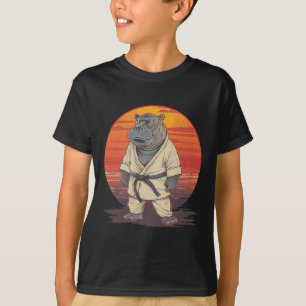 Kickboxing Hippo Martial Arts Karate Jiu-jitsu Mma T-Shirt