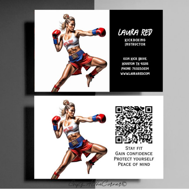 Kickboxing Instructor Business Card (Creator Uploaded)