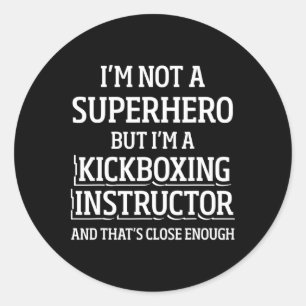 Kickboxing Instructor Kick Boxing Workout _5 Classic Round Sticker