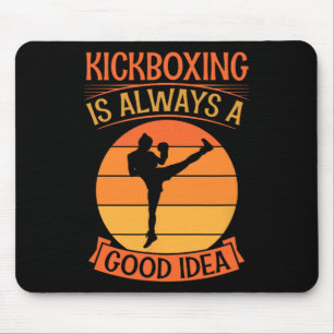 Kickboxing Is Always A Good Idea Funny Vintage Ret Mouse Mat