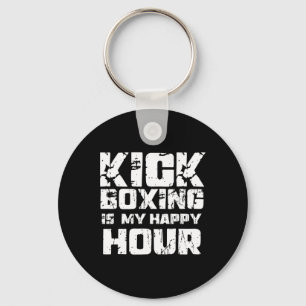Kickboxing Is My Happy Hour Women Cute Funny Marti Key Ring