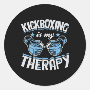 Kickboxing Is My Therapy Funny Boxing Karate Marti Classic Round Sticker
