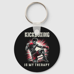 Kickboxing Is My Therapy Funny Martial Arts Kickbo Key Ring