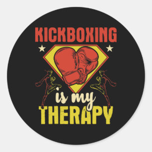 Kickboxing Is My Therapy - Kickboxer Martial Arts Classic Round Sticker