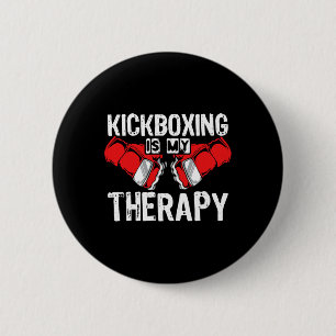 Kickboxing Is My Therapy Mma Kickboxing Kickboxer 6 Cm Round Badge