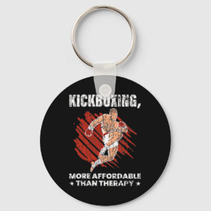 Kickboxing Is Therapy Funny Kick Boxer Boxing Grap Key Ring