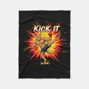 Kickboxing Kangaroo MMA Fighter Martial Arts Fleece Blanket