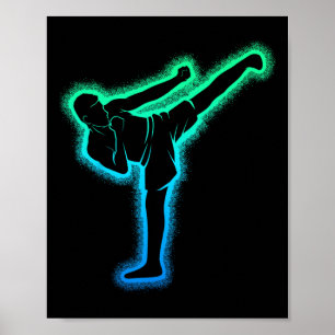 Kickboxing Karate Kickboxer Taekwondo Children Men Poster