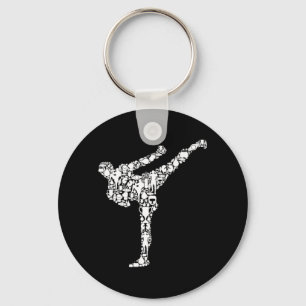 Kickboxing Kickboxer Karate Boys Kids Men Long Key Ring