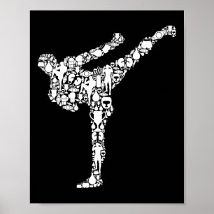 Kickboxing Kickboxer Karate Boys Kids Men  Poster