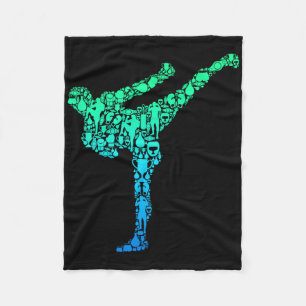Kickboxing Kickboxer Karate Kids Boys Men Fleece Blanket