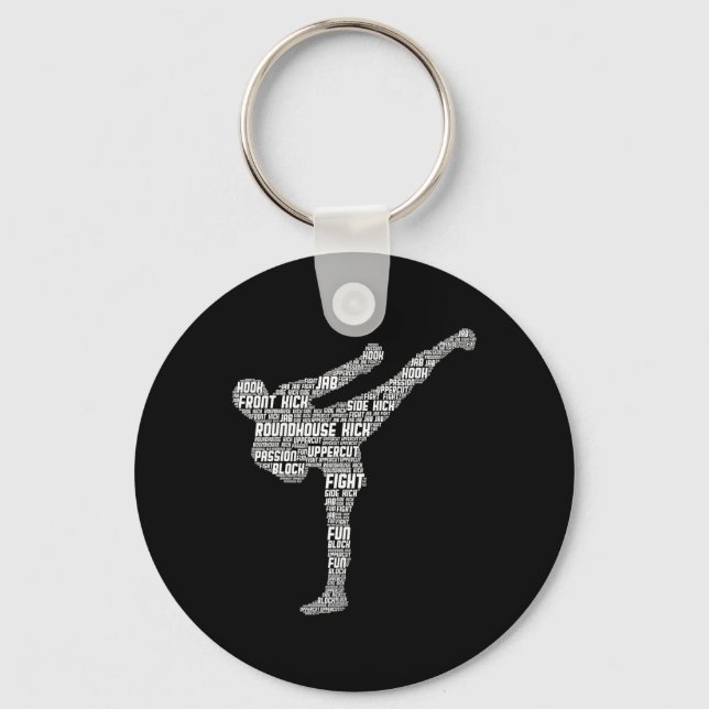 Kickboxing Kickboxer Karate Men Kids Boys  Key Ring (Front)