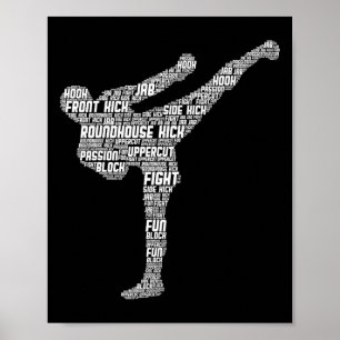 Kickboxing Kickboxer Karate Men Kids Boys  Poster