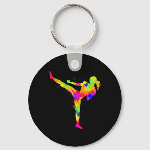 Kickboxing Kickboxer Karate Women Girls Kids Key Ring