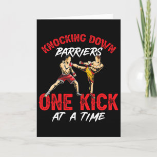 Kickboxing Kickboxer Knocking Down Byrriers One Ki Card