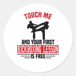 Kickboxing Kickboxer Martial Arts Boxer Sparring Classic Round Sticker