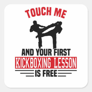 Kickboxing Kickboxer Martial Arts Boxer Sparring Square Sticker