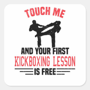 Kickboxing Kickboxer Martial Arts Boxer Sparring Square Sticker