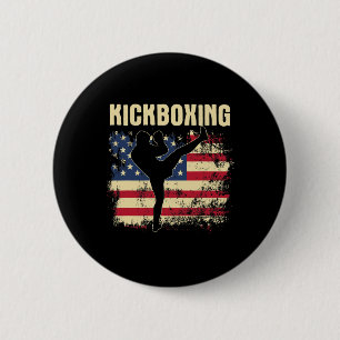 Kickboxing - Kickboxer Mixed Martial Arts Coach Se 6 Cm Round Badge