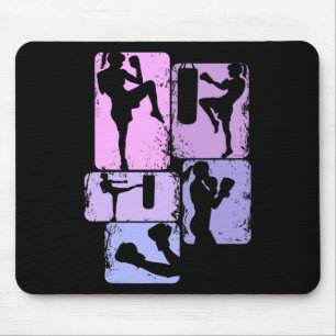 Kickboxing Kickboxer Taekwondo Karate Girls Kids W Mouse Mat