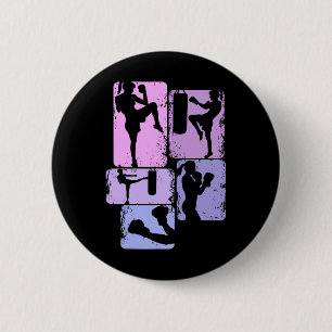 Kickboxing Kickboxer Taekwondo Karate Girls Women 6 Cm Round Badge