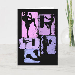 Kickboxing Kickboxer Taekwondo Karate Girls Women Card