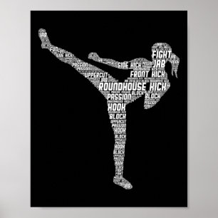 Kickboxing Kickboxer Taekwondo Karate Girls Women Poster