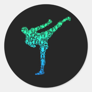 Kickboxing Kickboxing Taekwondo Karate Boys Childr Classic Round Sticker
