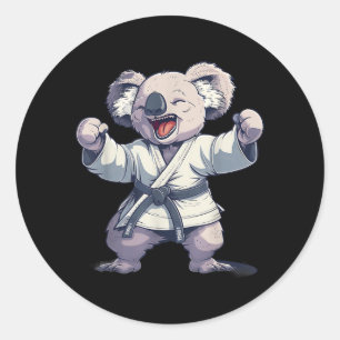 Kickboxing Koala Taekwondo Karate MMA Funny Classic Round Sticker