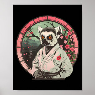 Kickboxing Lemur Martial Arts Karate Jiu-Jitsu MMA Poster